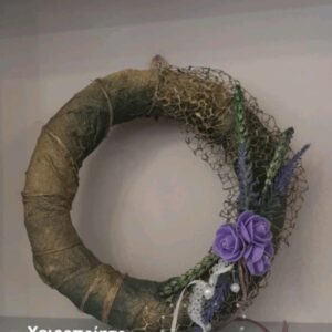 Χειροποίητο Στεφάνι Μεγάλο με Λουλούδια | Ρομαντική Διακόσμηση